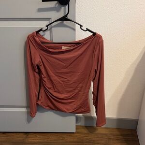 Boatneck Long Sleeve Tee in Dusty Rose